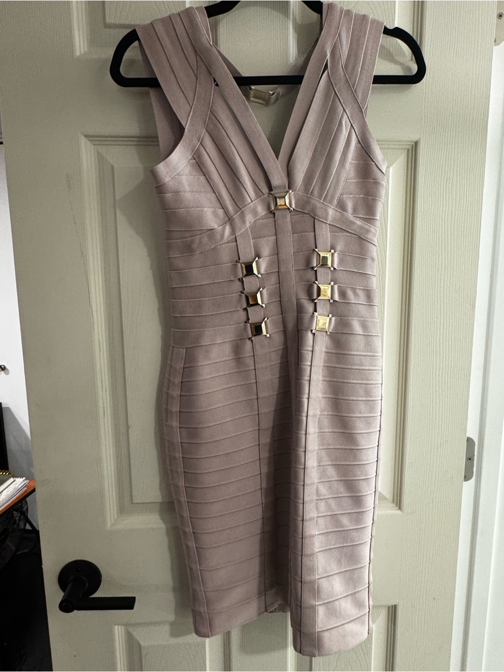 Sleeveless Bandage Midi Dress in Blush
